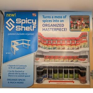 Spicy Shelf Stackable Organizer Set of 2 Expands Contracts Adjustable Width